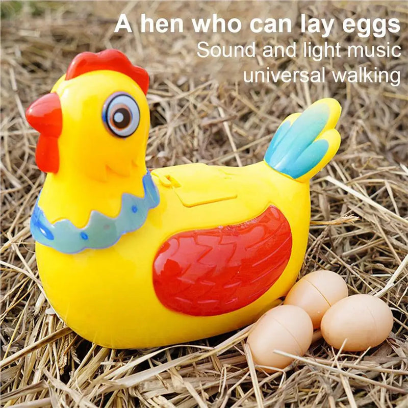 Kids Electric Hen Laying Eggs Walking Toy Music Interactive Educational Toys for Boys Girls Birthday Christmas Gift