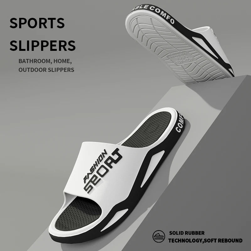 Fashion&Sports Men's Summer Slippers Anti-slip PVC Durable Slipper Outdoor Beach Flip Flops for Men Household Comfortable Shoes