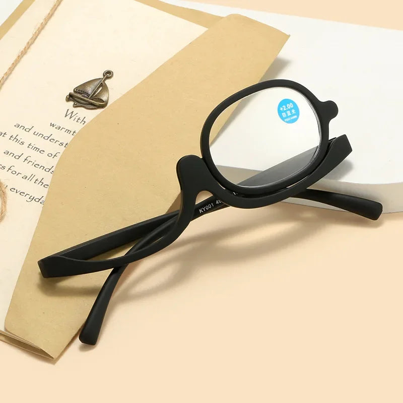 Magnifying Glasses Rotating Makeup Reading Glasses Anti Blue Light Make-up presbyopic Eyeglasses Diopter +1.0 +1.5 +2.0 To +4.0