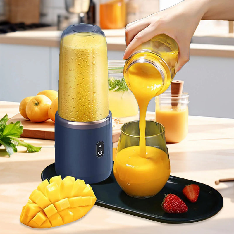 Portátil Recarregável Mini Liquidificador De Suco, Smoothie Maker, Fruit Shakes, Juicer Mixer, Juicer para Viagem, 400ml, 6 Lâminas